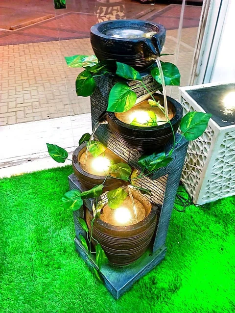 نافورة الأحواض البنية بإضاءة — موديل MF-012