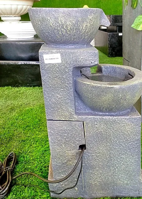 نافورة حجرية بحوضين — موديل MF-031